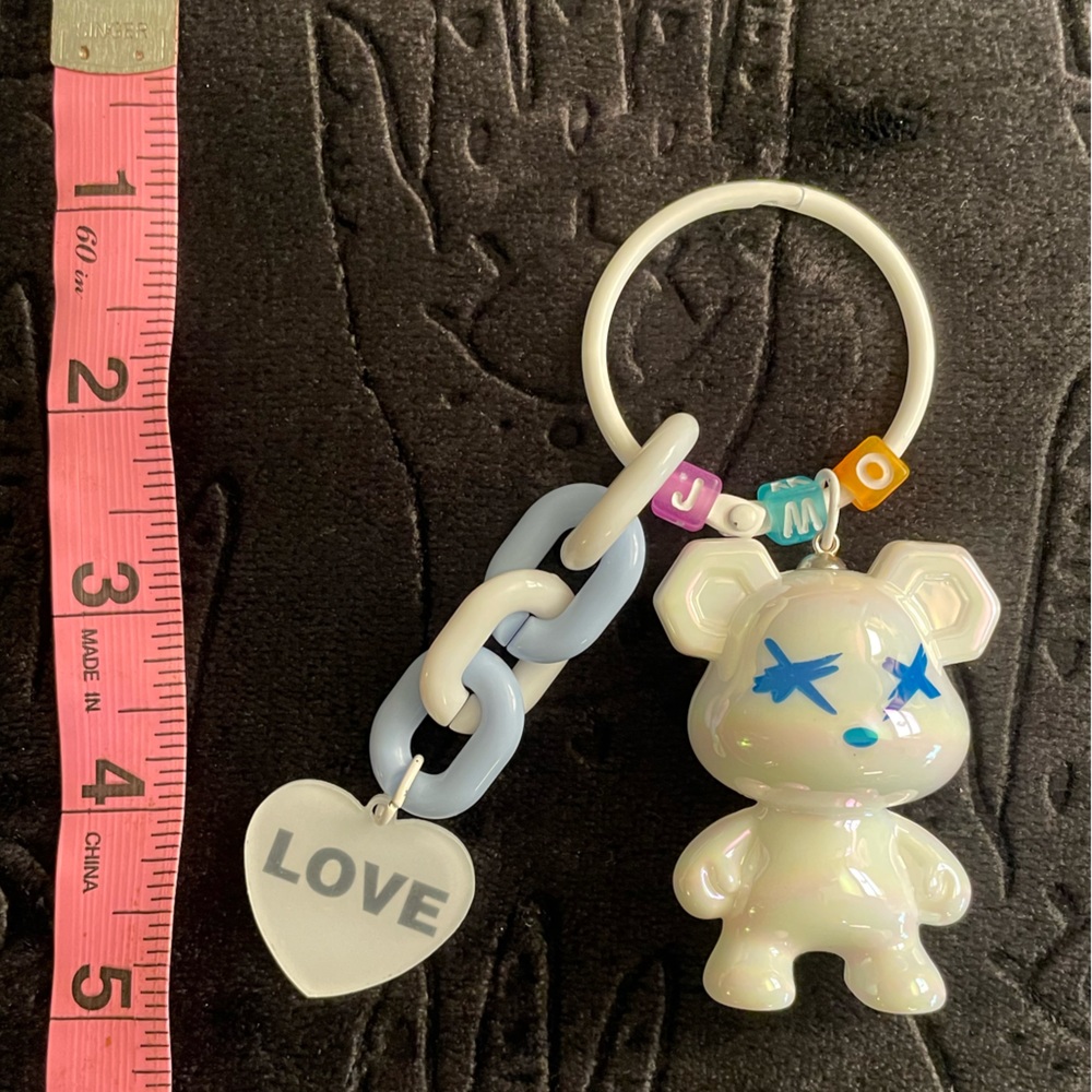 Pearlized White LOVE Bear Bag Charm / Keychain (Brand New!) 🧸💘 - Picture 6 of 6
